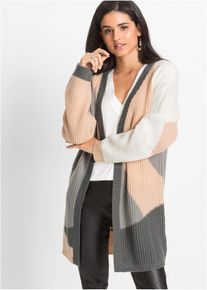 bonprix Sweter bez zapięcia oversize, beżowy, 36/38