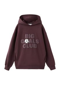 Mango Kids Pojkar Sweatshirt 'DGOALS' vinröd / svart / vit Storlek 164