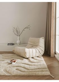 benuta Finest Ullteppe Minos Crème 160x230 cm Uni,Med frynser