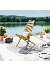 Ambia Garden Garten-Relaxsessel, Akaziefarben, Holz, Akazie, vollmassiv, 45x73x75 cm, FSC 100%, faltbar, Gartenm&ouml;bel, Gartenliegen, Liegest&uuml;hle