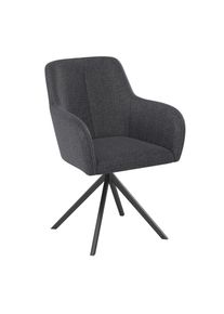 Ambia Garden Gartenstuhl, Anthrazit, Dunkelgrau, Metall, Textil, Drehkreuz, 62x87x62 cm, Sitzfl&auml;che 360&deg; drehbar, Gartenm&ouml;bel, Gartensessel