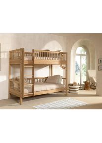 Vipack Etagenbett, Naturfarben, Holz, Eiche, massiv, H&ouml;he ca. 26 cm, 90x200 cm, Lattenrost,nicht verstellbar, Babym&ouml;bel & Kinderm&ouml;bel, Kinderzimmer & Jugendzimmer, Stockbetten