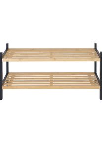 Relaxdays, Schuhschrank, Schuhregal Bambus 2 Ebenen (70 x 26 x 33 cm)