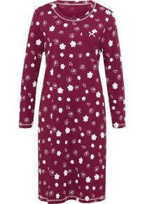 Damen Nachthemden mit Kontrast-Akzenten, im Doppelpack malve + malve-bedruckt Gr&ouml;&szlig;e 40/42