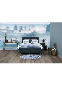 Home Affaire, Boxspringbett &raquo;Nordica&laquo; inkl. Topper, auch in &Uuml;berl&auml;nge 200/220 cm, dunkelblau, Struktur (100% Polyester), Struktur, dunkelblau