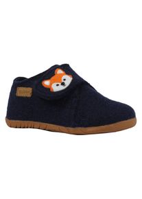 Richter , Jungen,Kinder , Hausschuh »Filzi WMS: Mittel« Klettschuh, Winterschuh mit Weiten-Meßsystem , dunkelblau, Fuchs , 25 , 25 , Süßer...