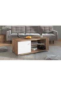 Inosign , Couchtisch &raquo;Burgundy120 cm, rechteckig, in zeitloser Design, &laquo; , /Flagstaf Eiche/Opaque Wei&szlig;/Flagstaf Eiche + Flagstaf Eiche/Opaque Wei&szlig;...