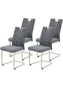 Hela , Freischwinger &raquo;TIVOLI&laquo; (Set) 4 Stk. , Dunkelgrau/Perlwei&szlig; + Perlwei&szlig;