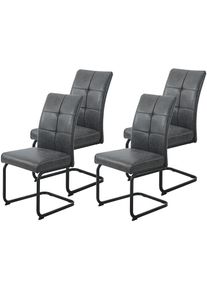 Hela , Freischwinger &raquo;MALTA&laquo; (Set) 4 Stk. , vintage anthrazit/schwarz