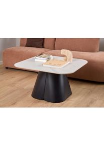 ACTONA GROUP , Couchtisch &raquo;Salinas, Sofatisch, Tisch, Beistelltisch&laquo; B/T/H: 80x80x48 cm , weiss + matt schwarz + weiss Unico