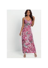 bonprix , Damen , Maxikleid »Maxikleid mit Applikationen« Maxikleid mit Applikationen , pink/türkis paisley , N-Gr , 40/42 (M) -N-Gr , 40/42 (M) ,...