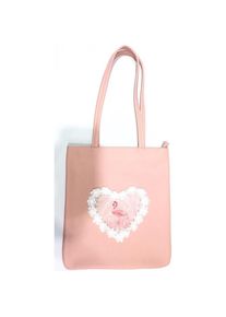 Fresh, Tasche, Grosse Tasche Herz Flamingo Tropische rote Handtasche, Rot