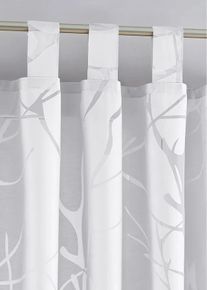 bonprix Firana w wypalany wz&oacute;r (1 szt.), biały, Wys./szer. 145/140 cm
