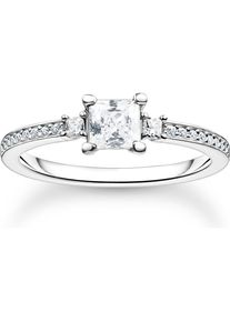 Thomas Sabo, Ring, Ring Pavé Weisser Stein Silber, (54, 925 Silber)