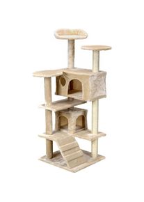 FunFit Cat scraper, 7 levels, 131 cm, beige (131 cm, Beige), Katzenbaum