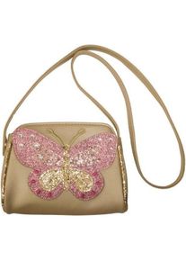 Vera Pelle, Tasche, Handtasche mit Schmetterling, Gold