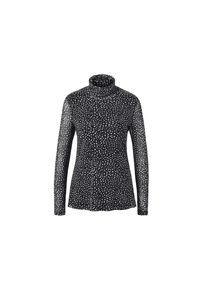 Tchibo - Gepunktetes Mesh-Rollkragenshirt - Damen - Gr. M - creme/gepunktet