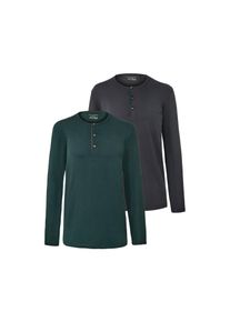 Tchibo - 2 Langarm-Henleys - Herren - Gr. L - anthrazit