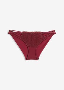 bonprix Mujer, Braguita de bordado elegante, rojo, 48/50