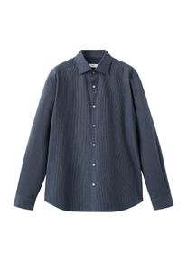 Mango Man Män Skjorta 'Ares' marinblå / vit Storlek XL