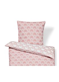 Tchibo - Pościel z dżerseju - kolor: biały/różowy