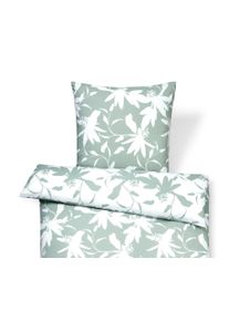Tchibo - Pościel bawełniana premium - kolor: biały/zielony