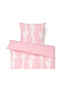 Tchibo - Pościel bawełniana premium - kolor: beżowy/różowy
