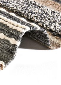 bonprix Kelim-Teppich mit Hoch-Tiefstruktur, grau, mit Baumwolle
