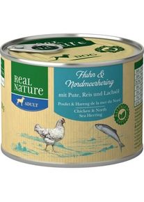 REAL NATURE Adult Poulet et hareng de la mer du Nord 6x200 g