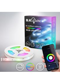 B.K.LICHT LED Stripe »Wifi RGBIC LED Strip, 10 m, mit App Steuerung« 300 Stk.-flammig Lichtleiste, mit Musiksensor, smartes LED Band, Selbstklebend...