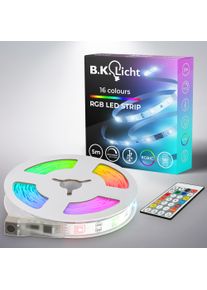 B.K.LICHT LED Stripe »USB RGBIC LED Strip, 5 m, mit Farbwechsel« 150 Stk.-flammig Lichtleiste, mit Musiksensor, mit Fernbedienung, selbstklebend in...