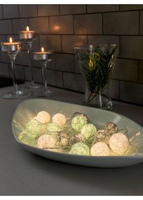 Konstsmide LED-Lichterkette &raquo;Weihnachtsdeko&laquo; 16 Stk.-flammig LED Dekolichterkette, hellblaue/graue/wei&szlig;e Baumwollkugeln, klein in bunt