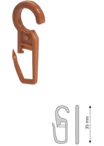 Liedeco Faltenclip Faltenlegehaken in braun, Größe B/H/L: 3,5 cm