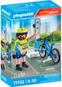 Playmobil Konstruktions-Spielset &raquo;Polizei Fahrradstreife (71732), Playmobil Action Heroes&laquo; Made in Europe in bunt