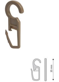 Liedeco Faltenclip Faltenlegehaken in braun, Größe B/H/L: 3,5 cm