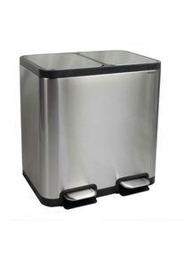 Maul Afvalemmer met Voetpedaal Maulcycle 40 l edelstaal 37.8 x 46 x 49.2 cm zilver