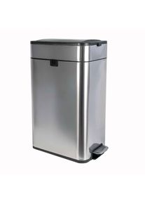 Maul Poubelle &agrave; P&eacute;dale Maulwing 40 l acier inoxydable 45.6 x 27.7 x 66.7 cm argent&eacute;