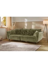 Jockenhöfer Jockenhöfer Gruppe , Big-Sofa »Spa, im Retrolook mit Wellenfederung« und frei im Raum stellbar, inkl. 7 Kissen , grün