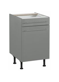 Optifit , Unterschrank &raquo;Bern&laquo; 50 cm breit, mit T&uuml;r und Schubkasten, h&ouml;henverstellbare F&uuml;&szlig;e , basaltgrau/basaltgrau , basaltgrau
