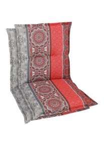 GO-DE , Sesselauflage »Niederlehner« , rot/grau , Bezug: 65% Polyester, 35% Baumwolle