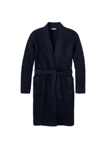 Knowledge Cotton Apparel Uniseks badjas in wafelpiqu&eacute; S/M Navy