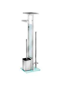 Wenko , WC-Garnitur »Debar« aus Edelstahl Glas Stand WC-Garnitur , weiß