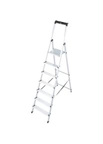Krause , Stehleiter »Solidy« Aluminium, 1x7 Stufen, Arbeitshöhe ca. 348 cm , aluminiumfarben , B/H/L: 52 cm x 11 cm x 230 cm
