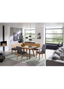 massivline&more , Eckbank »Roberto« Massivholz , grau + Kernbuche