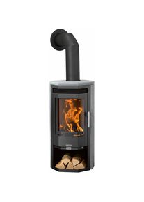 Justus, Kaminofen &raquo;&raquo;Usedom 5 D&laquo; Speckstein Korpus Stahl&laquo; Aufstellort in deinem Zuhause, Schwarz, Massiver Gussboden