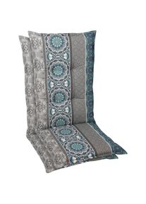 GO-DE , Sesselauflage »Mittellehner« , blau/grau , Bezug: 65% Polyester, 35% Baumwolle