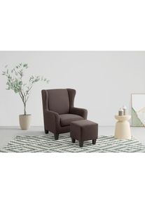 Home Affaire , Ohrensessel »Chilly, Sessel mit Hocker« Set, bestehend aus Sessel und Hocker, 2 Stk. tlg. in Cord und Microfaser-Bezug, Unser...