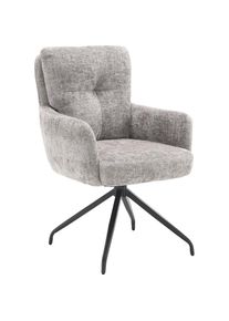 Home Affaire , Esszimmerstuhl &raquo;Valldemossa&laquo; (Set) 2 Stk.pflegeleichter Boucle Bezug, mit schwarzen Metallbeinen, Breite 60 cm , grau