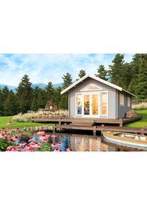 Lasita Maja , Gartenhaus »CAROLINE« , lichtgrau