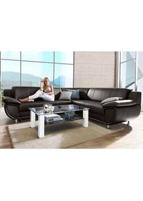 Trendmanufaktur , Ecksofa »Rondo wahlweise mit Schlaffunktion, bequeme Armlehnen, Bestseller« L-Form, wahlweise mit Federkern bestellbar, Füße...